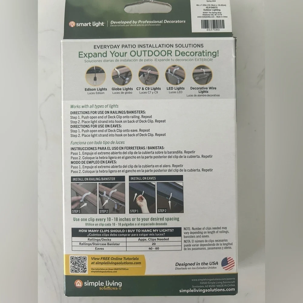 ProDec Patio Lights Up! Deck & Eave Clips – 12 ct - NIB